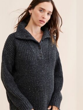 HATCH Maternity Jo Wool Sweater in Charcoal